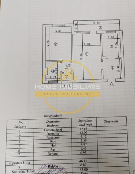 Apartament cu 2 camere / 53mp / zona Podu Ros - Poză 9