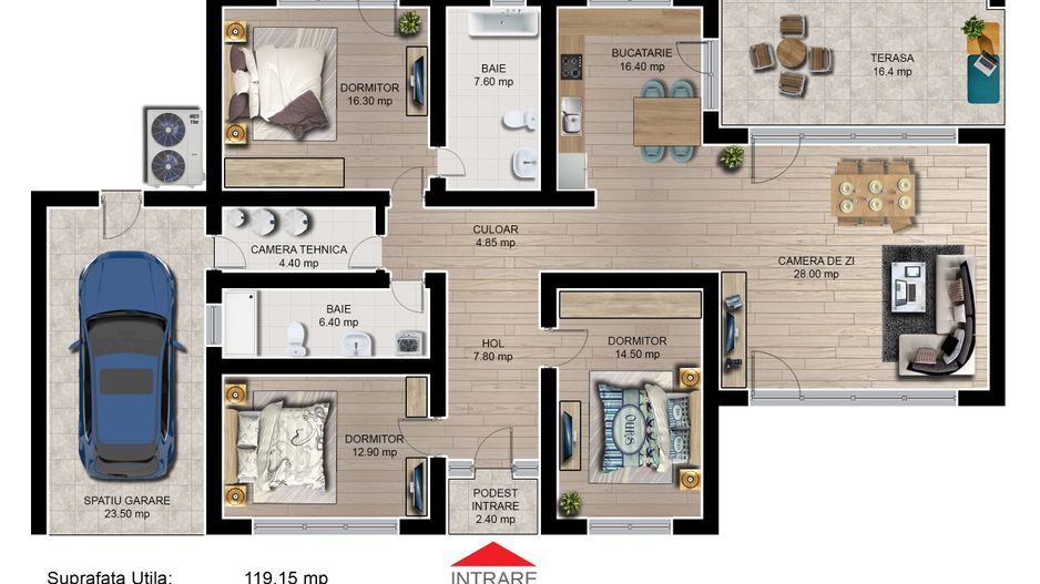 Casa individuala 4 camere finalizata intabulata Cartier Izvor Tarlungeni Brasov - Schiță 2