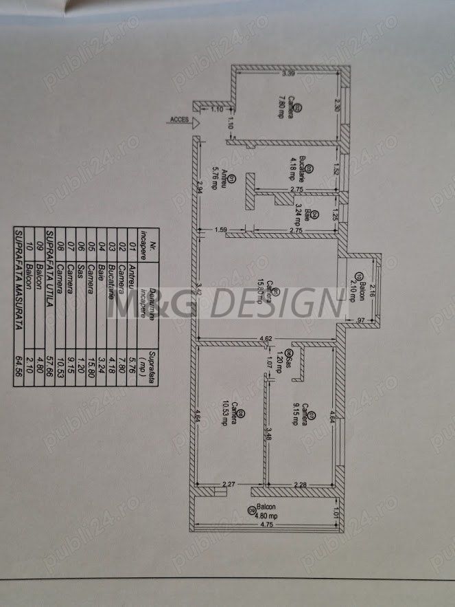 Apartament 4 camere zona Girocului-Judetean - Schiță 14