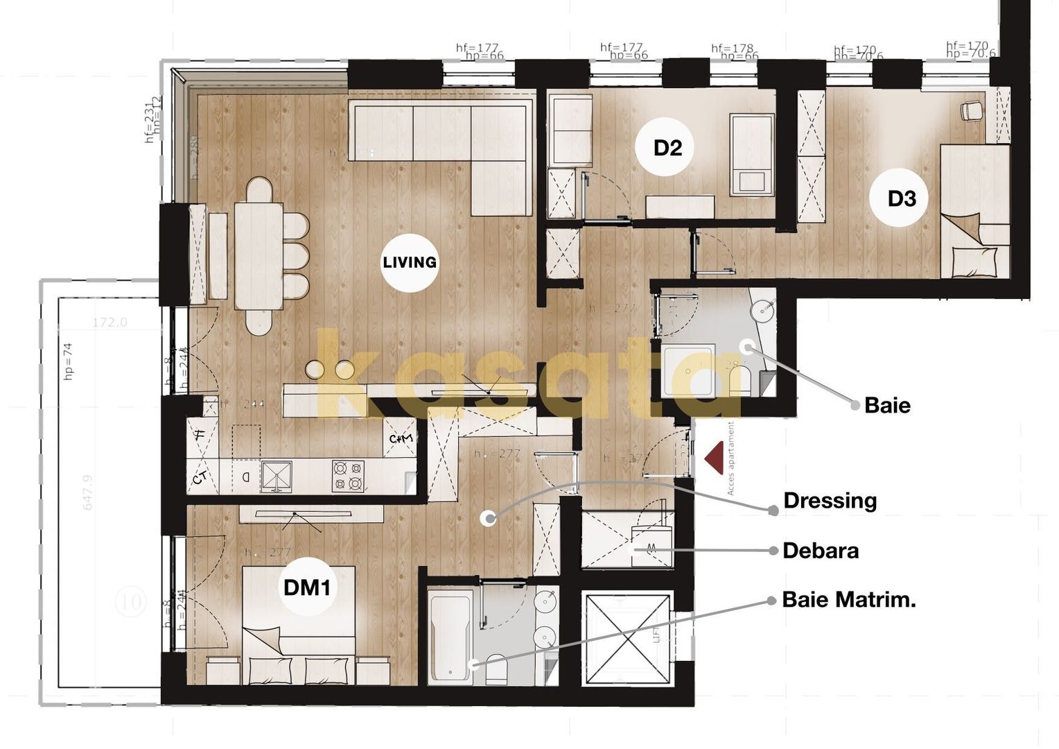 OPORTUNITATE | APARTAMENT 4 CAMERE |FABRICA DE GLUCOZA | TEI |BOUTIQUE - Schiță 11