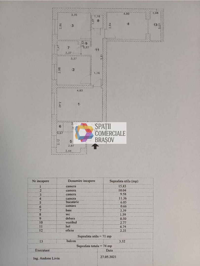 Apartament 4 camere de vânzare Brasov, zona Centru Civic,74 mp, Plus-imo.ro - Poză 7