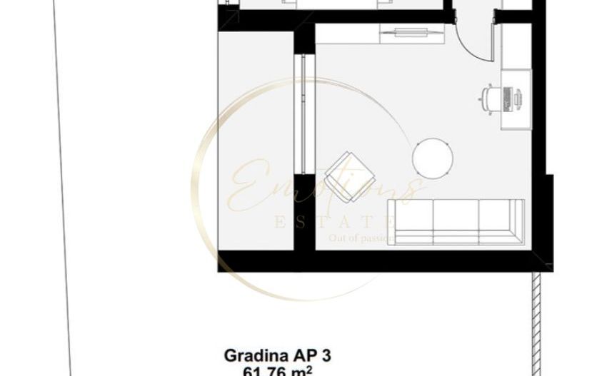 NOU | Apartament 1 cameră modern cu grădină și balcon generos | Parcare inclusă - Schiță 4