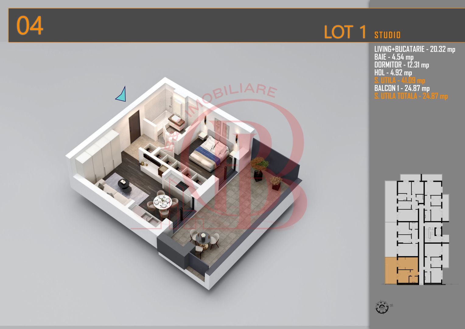 Apartament 2 camere cu Terasa-Theodor Pallady - Schiță 6