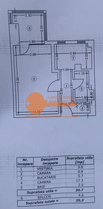 Garsonieră tip studio | vedere sud | Mega Mall București - Schiță 6