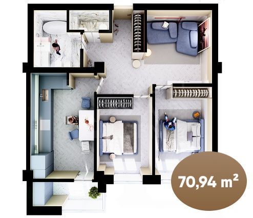 Vânzare, apartament, 3 camere, str. Nicolae Dimo, Durlești - Poză 1