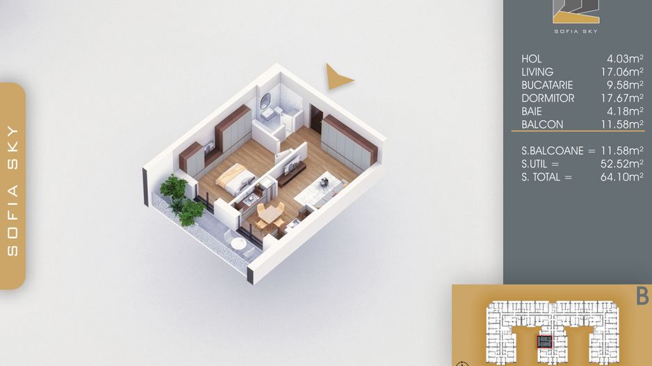 2 camere spatios Titan Pallady  7 min Metrou Nicolae Teclu - Schiță 6