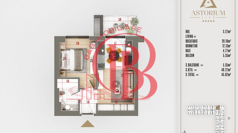 2 camere  proiect premium titan pallady - Schiță 5