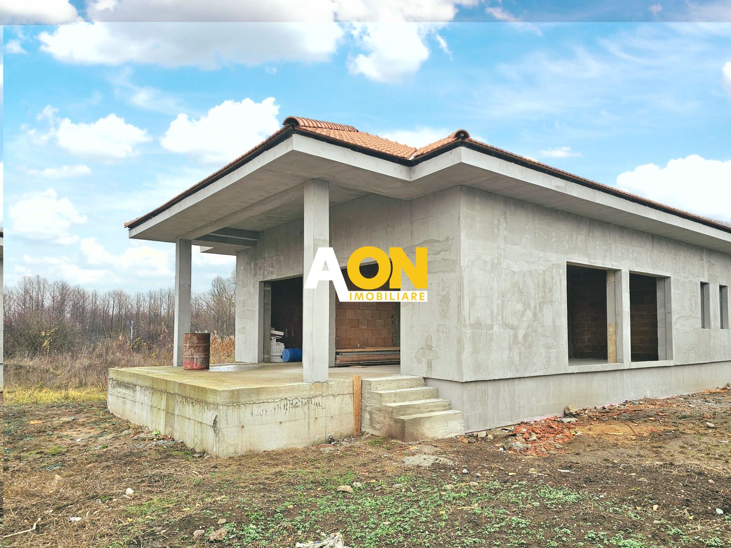 Casa nouă 123 mp utili, semifinisată, 535 mp teren, pod mansardabil - Poză 1