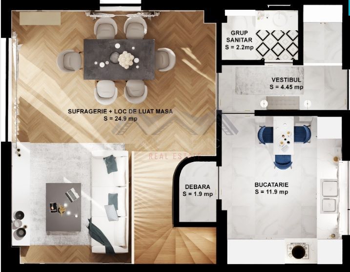 Casă P+1+M de vânzare în Otopeni–Tunari | Ansamblu nou, 3 dormitoare, mobilată - Schiță 11