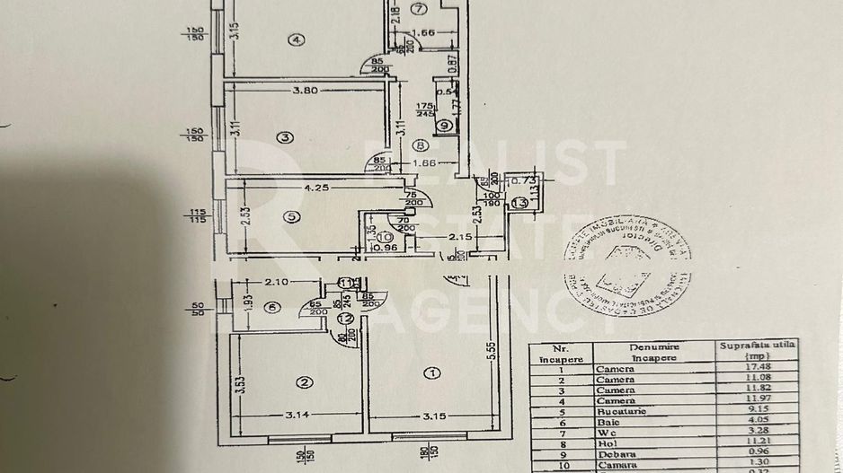Apartament, 4 Camere, Teiul Doamnei – Facultatea de Construcții - Schiță 21