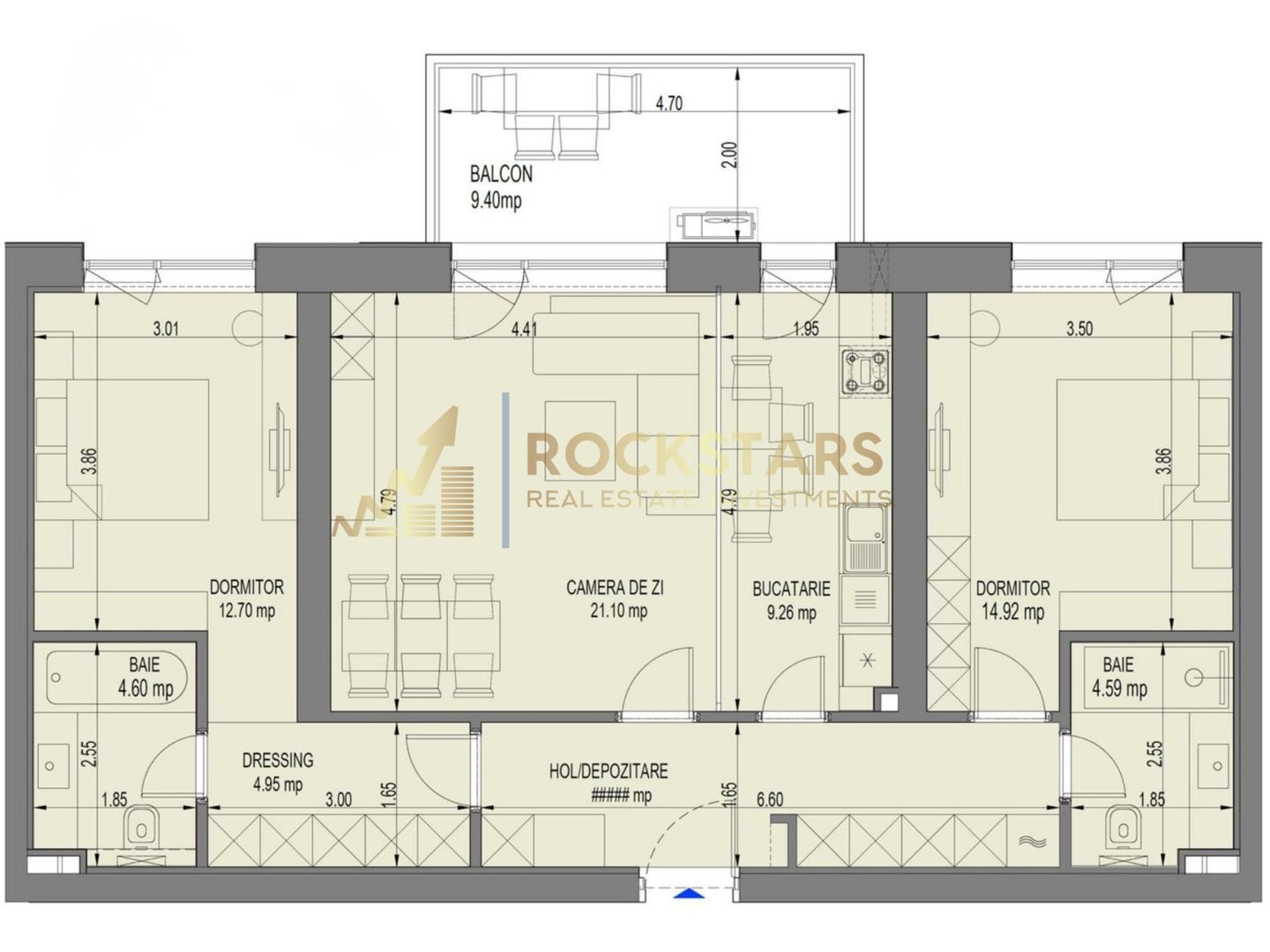 Apartament 3 Camere | 83 mpu | Nusco City Park | Balcon 9.4 mp - Poză 24