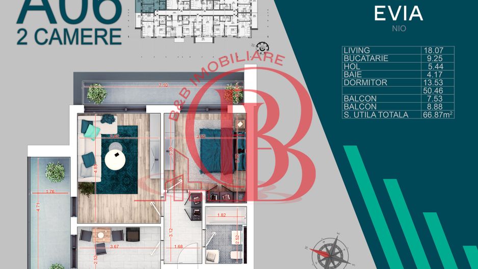 Apartament 2 camere Proiect Premium Metrou Nicolae Teclu - Schiță 6