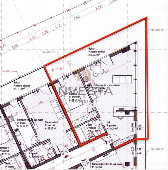 Apartament 2 camere 58.08 mp cu terasa de 33.33 mp in Sopor! - Schiță 2