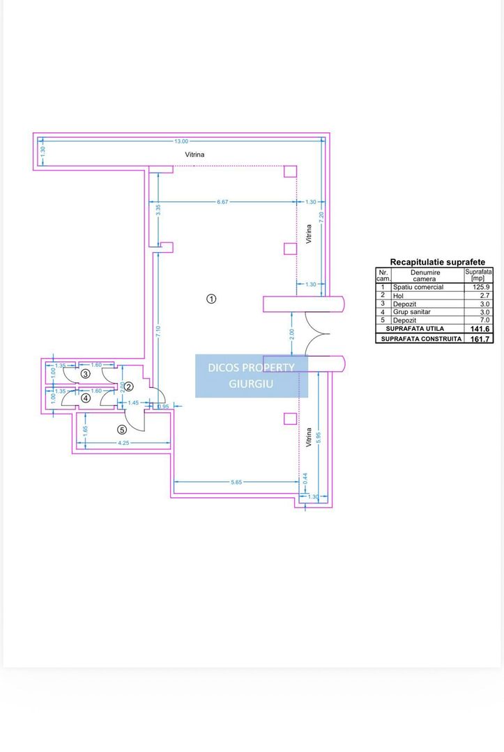 Spațiu comercial ultracentral – 26 ml vitrină, lângă Turn - Schiță 2
