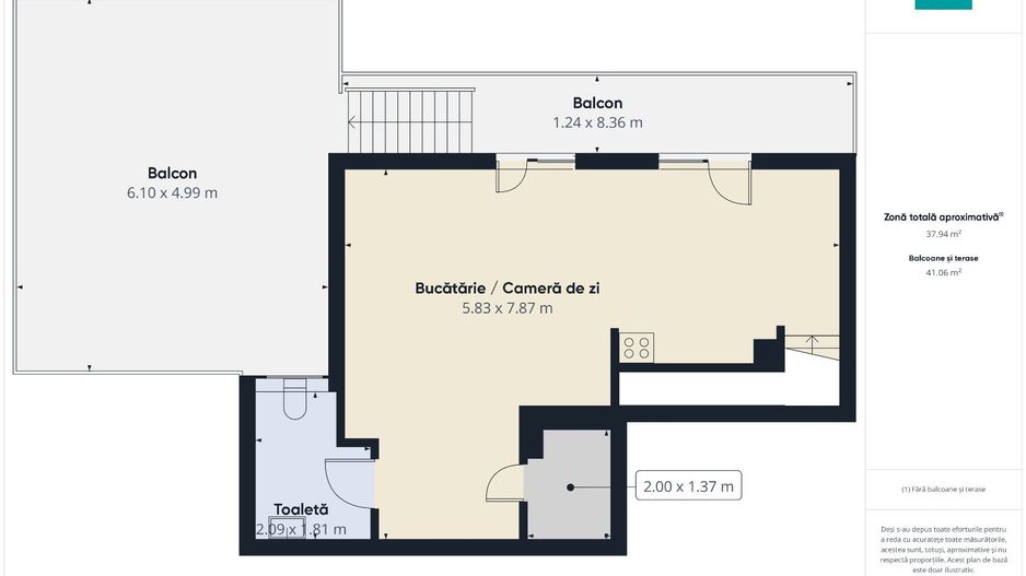 Penthouse nou cu 2 dormitoare și terasă de 29mp - Poză 8