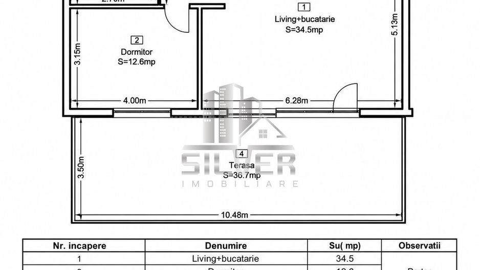 Apartament cu 2 camere/terasa 37 mp/garaj/imobil calitativ/Eroilor - Poză 2