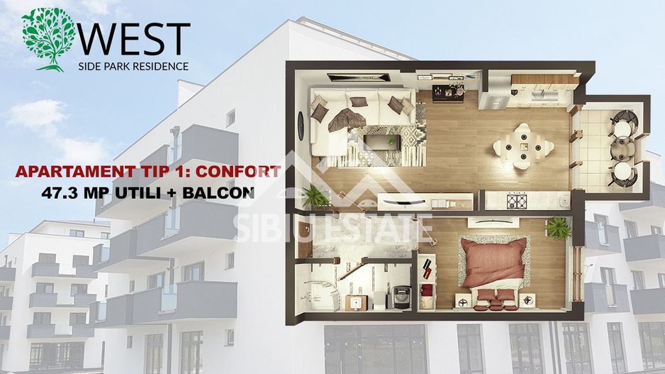 Apartament cu 2 camere de închiriat –  Calea Șurii Mici, Sibiu - Poză 7
