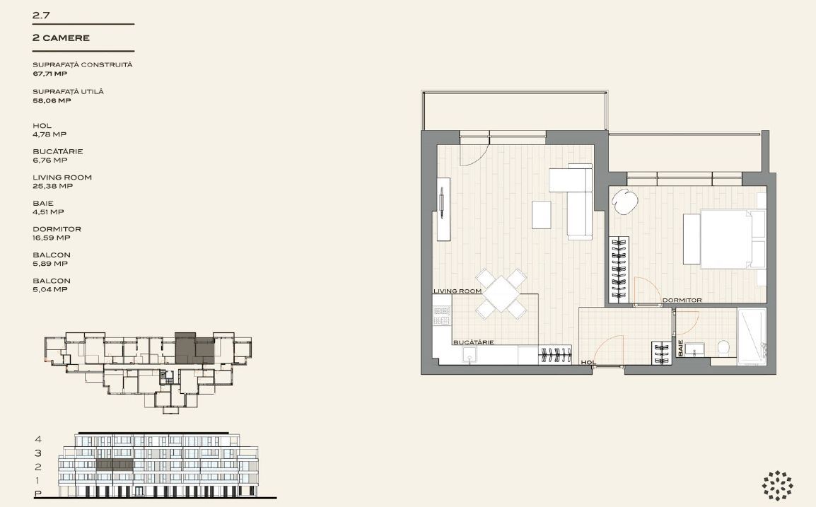 Apartament cu 2 camere de vânzare în Nord, Voluntari - Poză 2