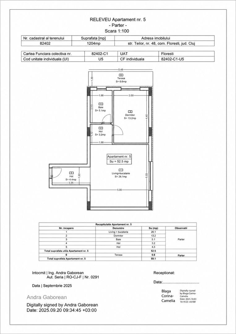 Ap 05 Teilor Residence - 2 camere FINISAT - Schiță 13