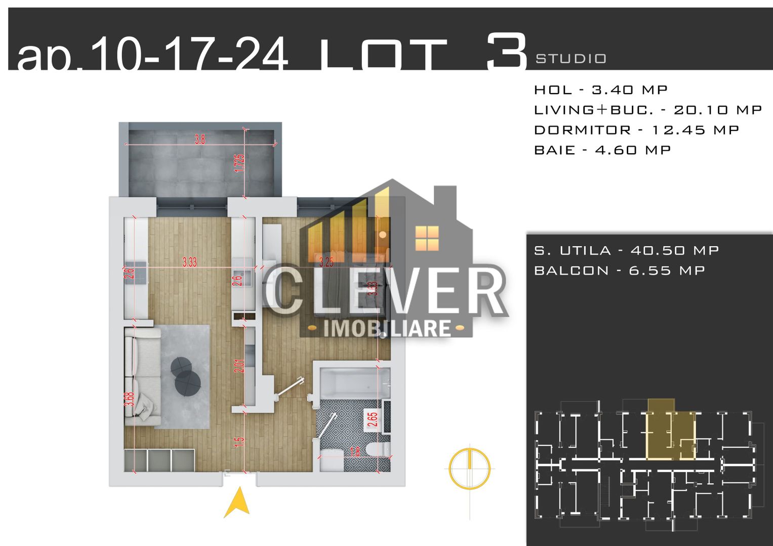 Comision 0%, Studio 2 camere, Metrou Teclu – Theodor Pallady - Schiță 8