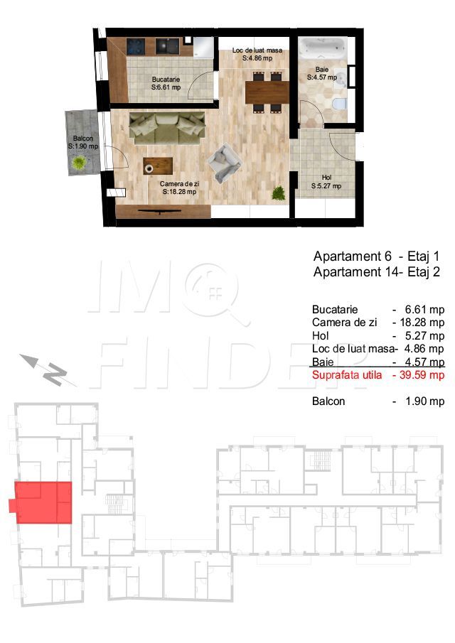 Apartament 1 camera,imobil nou, zona Piata Cipariu - Poză 4