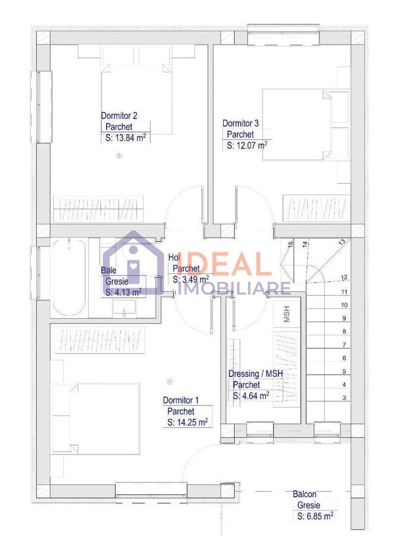 Duplex Modern cu 4 camere in Selimbar, zona Liziera Padurii - Schiță 8