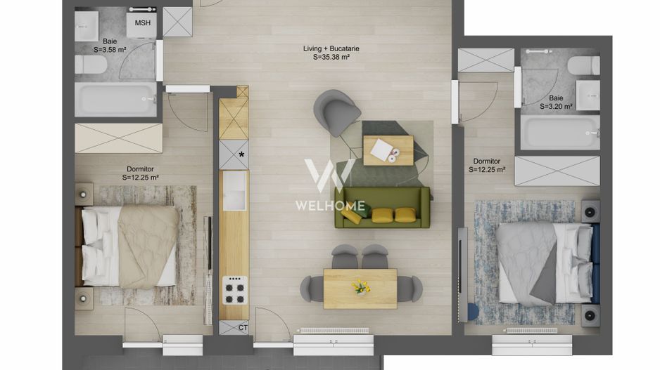 Apartament 3 camere,2bai, LA CHEIE,Sibiu - Schiță 5