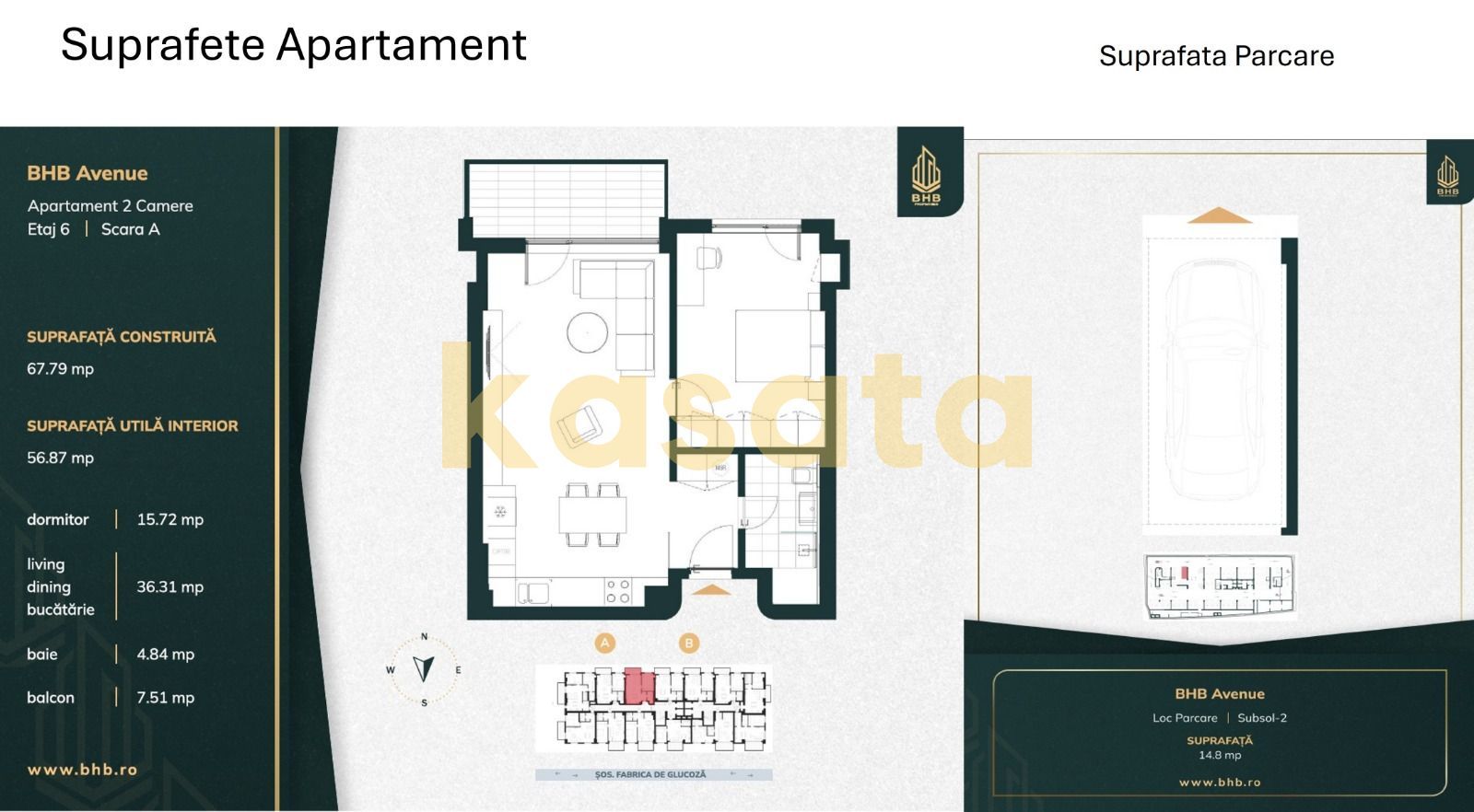 Apartament 2 camere LUX | Vedere Lac | Parcare | BHB | 265 000 + TVA - Poză 17