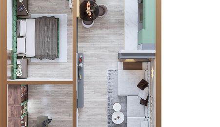 Apartament 2 camere, tip 1A, 1B, 8A, 8B - Copou Garden Residence