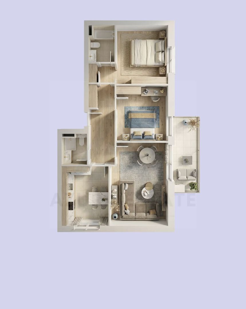Apartament premium 76 mp utili 3 camere 2 bai etaj 2  Lacul lui Binder - Poză 1