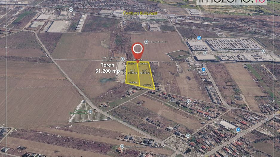 Dragomiresti Valea - Langa Centura, teren 31.200 mp, 28E/mp - Poză 1