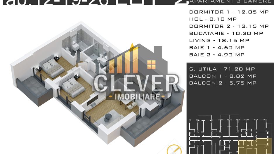 Apartament decomandat 3 camere Metrou Nicolae Teclu - Poză 2