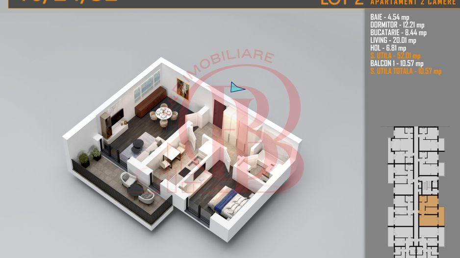 Apartament Decomandat 2 camere - Th. Pallady Metrou N. Teclu - Schiță 8