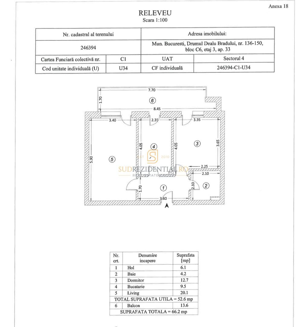 Apartament cu 2 camere, 3/11, decomandat, Metalurgiei, Comision 0% - Schiță 14