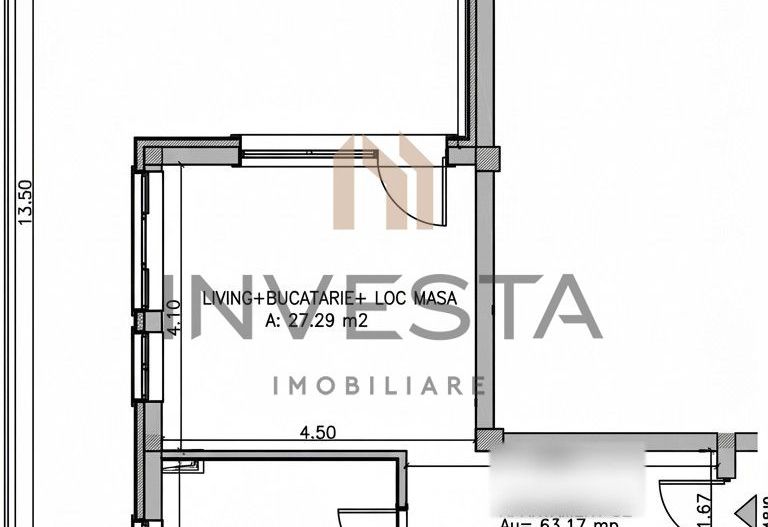 Apartament 3 camere si terasa de 58 mp cu vedere spre padure, Floresti - Schiță 11