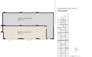 Spațiu comercial de vânzare,  219 mp, 2 intrări frontale Sopor, Cluj-Napoca - Poză 1