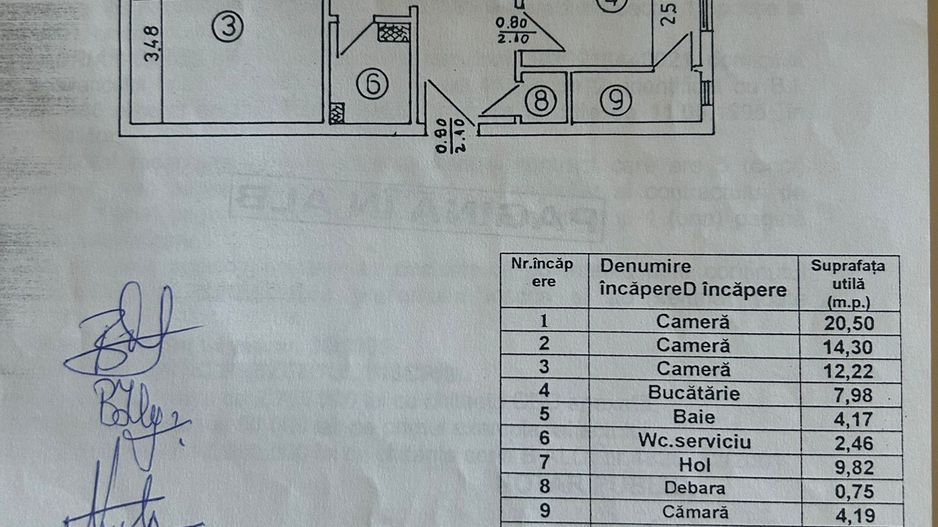 Apartament 3 camere | 13 Septembrie - Schiță 8