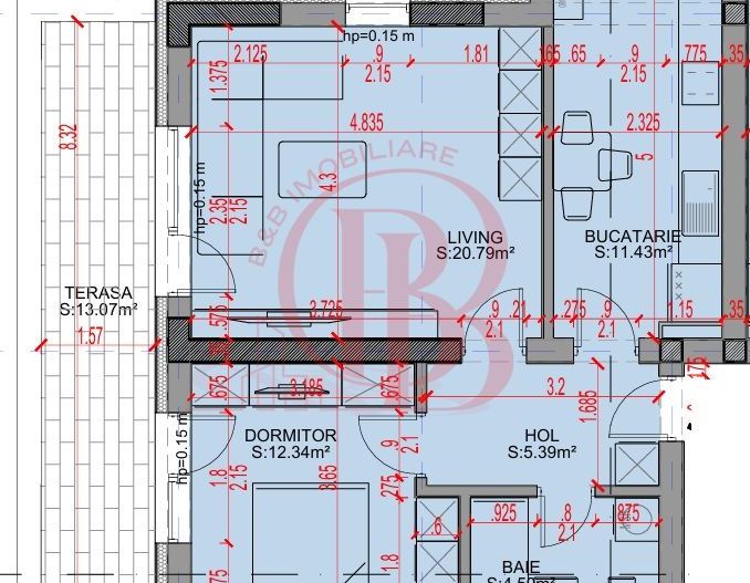 Apartament 2 camere-Decomandat-Theodor Pallady-Sector 3 - Schiță 8