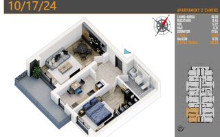 PROMO ap.2 cam (66mp)+Parcare Demisol, caramida, buc.inchisa_Pallady - Poză 1