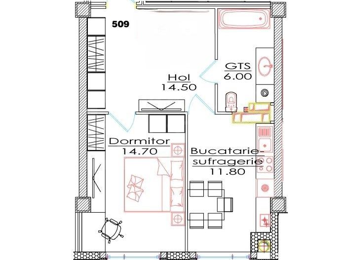 Vânzare, apartament, 1 cameră, str. Ialoveni, Telecentru - Poză 3