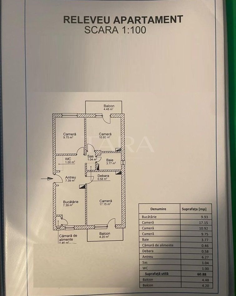 Apartament cu 3 camere în Baciu - Poză 9