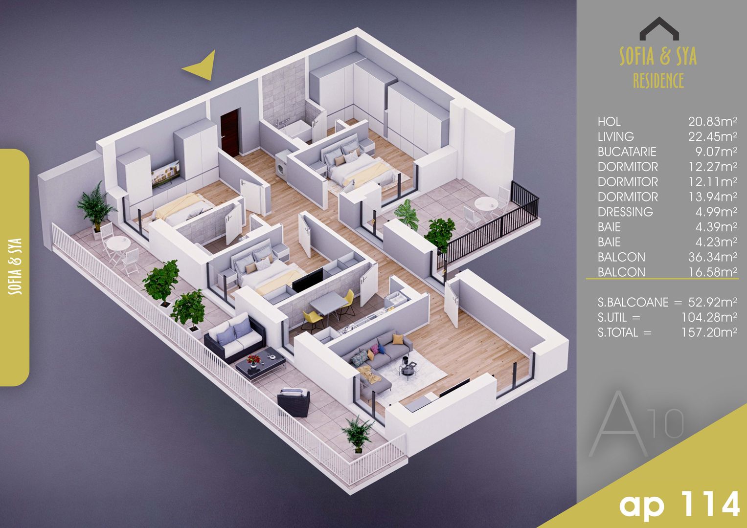 Apartament 4 camere finalizat mutare rapida - Schiță 8