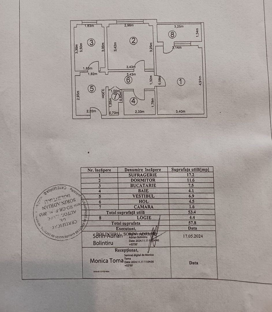 Apartament 2 camere decomandat Bloc 1982 - Metrou Dristor - Schiță 7