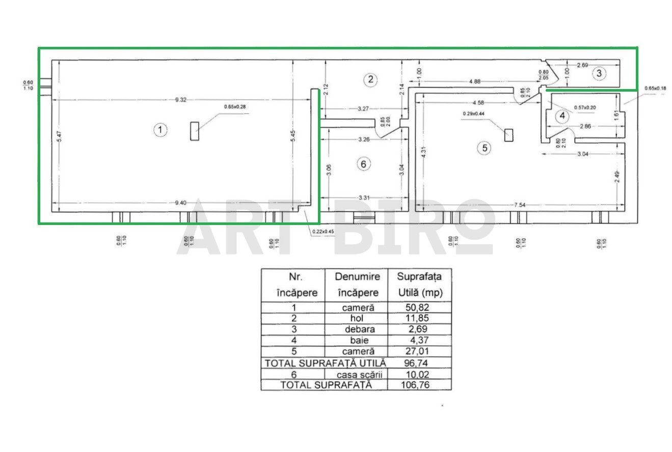 Zero comision, 60mp birou in imobil cochet, Piata Victoriei, 3' metrou - Schiță 12