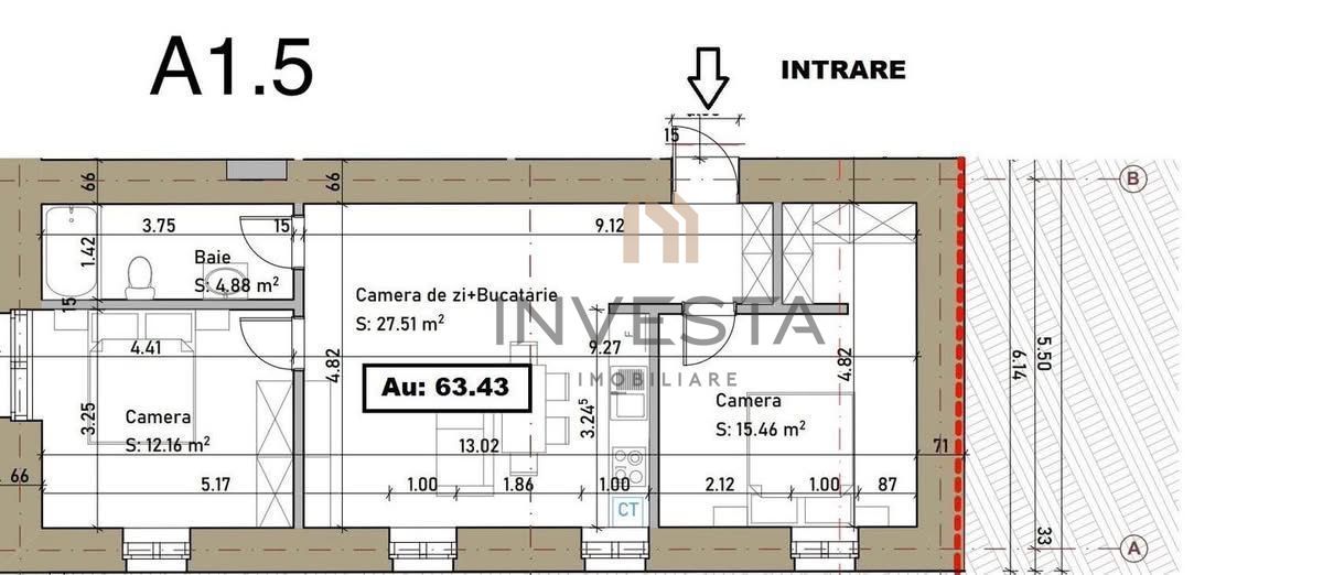 Spatiu de birouri cu 3 camere, bloc nou, Ultracentral zona Clinicilor - Schiță 9