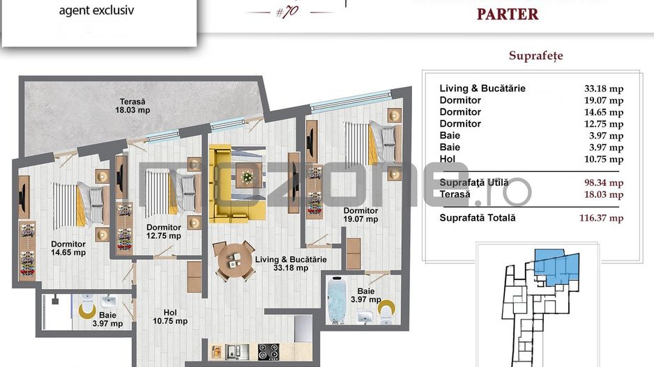 DRUMUL TABEREI-MALL PLAZA- 4 CAMERE- 100MP + 17 TERASA - BOXA INCLUSA DE 9MP - Poză 3