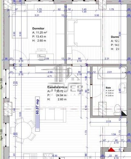 Apartament cu 3 camere/60 mp/CF/zona Terra/Pret Redus. - Poză 2