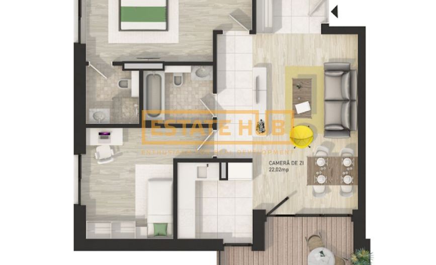 Apartament cu 3 camere, amenajare elegantă și terasă | The Nest - Poză 25