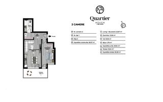 Vanzare - apartament 2 camere - Quartier Azuga-Doamna Ghica - Schiță 9