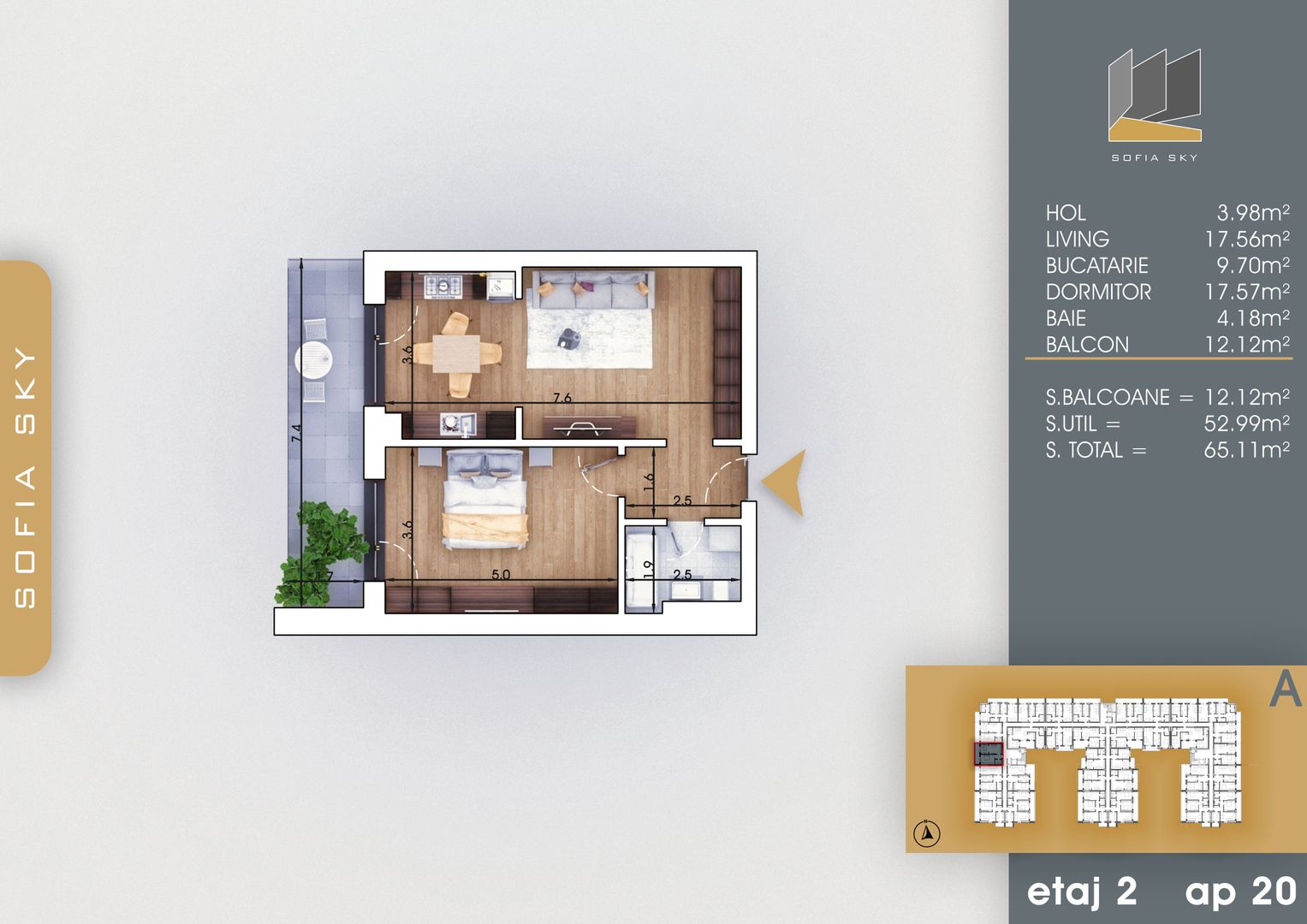 Apartament 2 camere spatios Titan Pallady  7 min Metrou Nicolae Teclu - Schiță 6